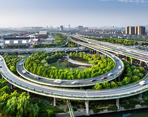 幹線道路の航空写真
