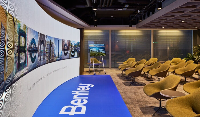 Bentley Systems UK Headquarters includes an interactive experience center. (Image courtesy of Bentley Systems)