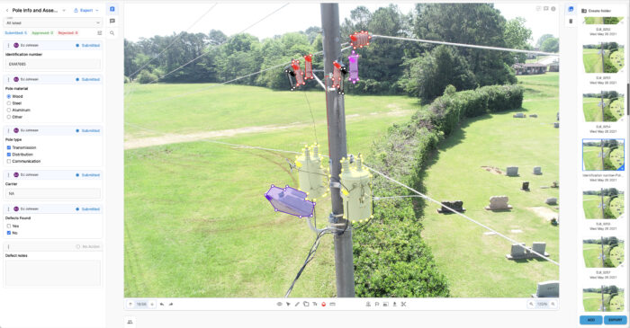 Talon’s no-code workflows enable teams to manage the entire machine learning process and deliver AI-powered inspection insights. Image courtesy of Bentley Systems.